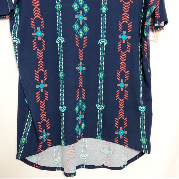 Lularoe Irma Top Aztec Print Blue Size XXS - Picture 2 of 6